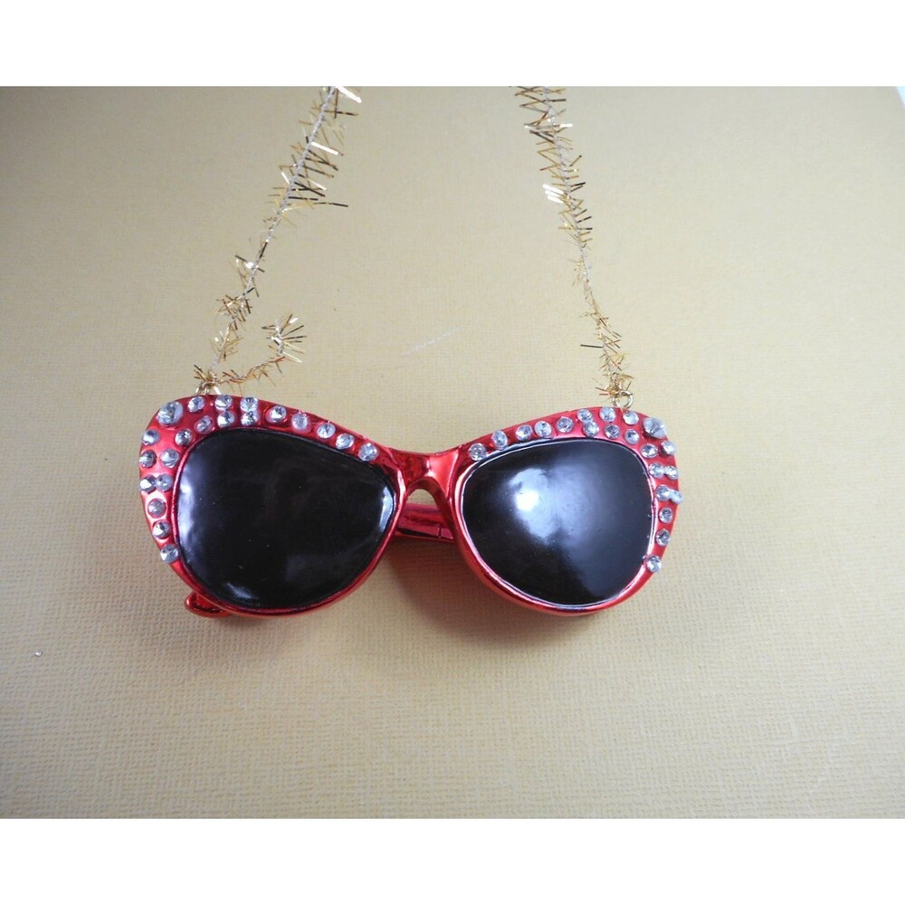 Department 56 Christmas Ornament Red Fashion Cateye Sunglasses Hanging